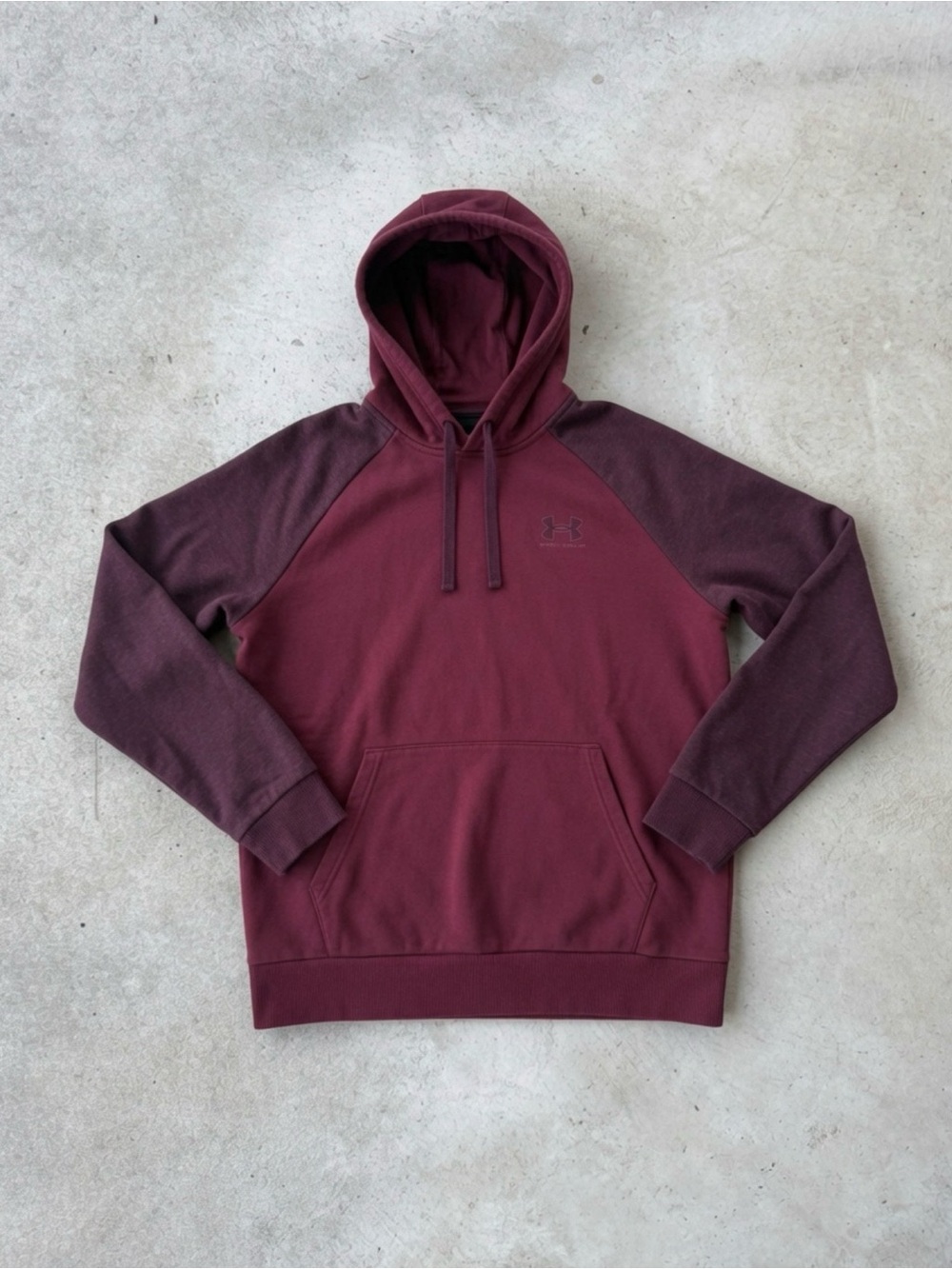 Under Armour Rival‎ Fleece Hoodie Burgundy Pullover Sweatshirt Men’s Large